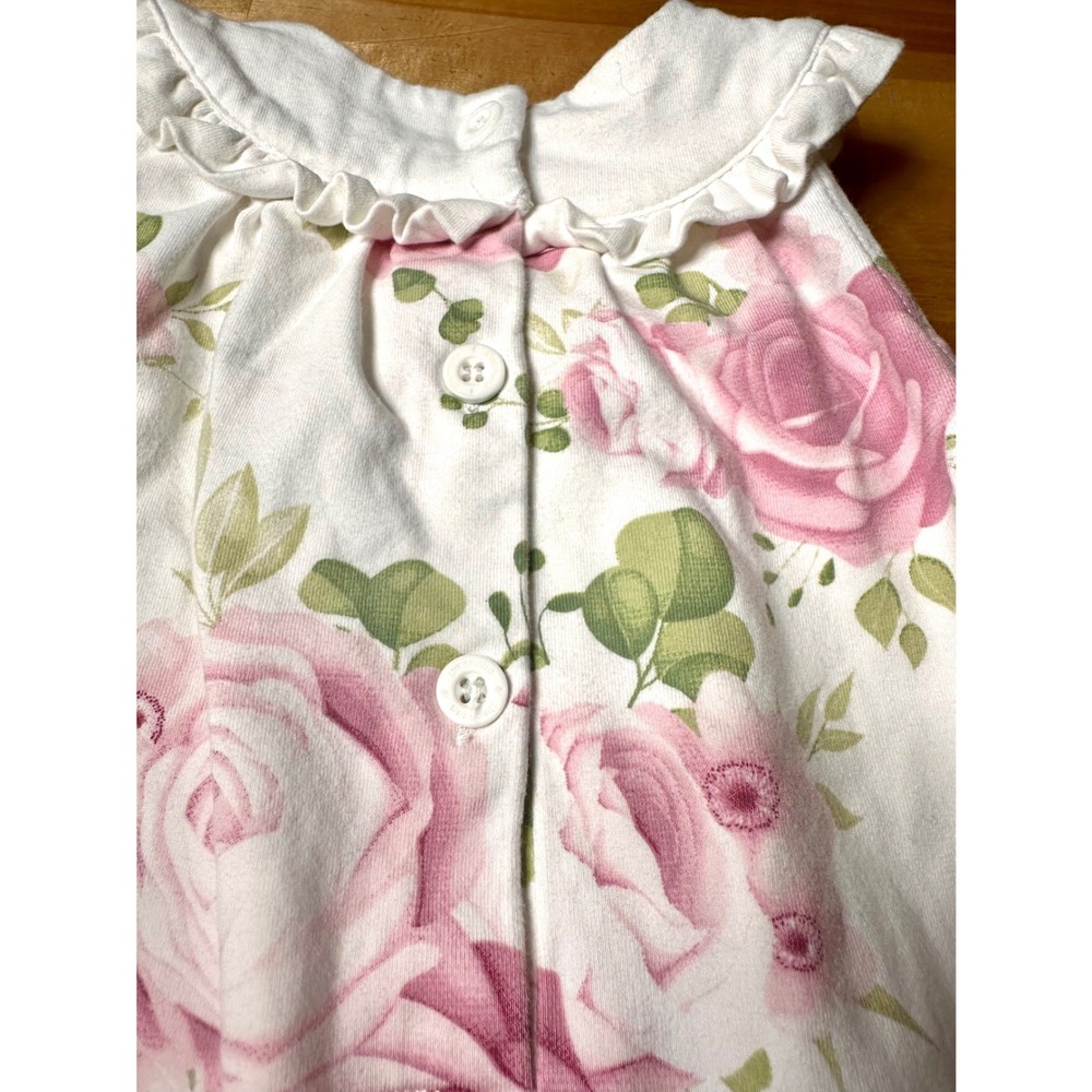 Limonada Floral Romper Baby Girls 3M White Pink Excellent Ruffled cottagecore - Picture 3 of 5